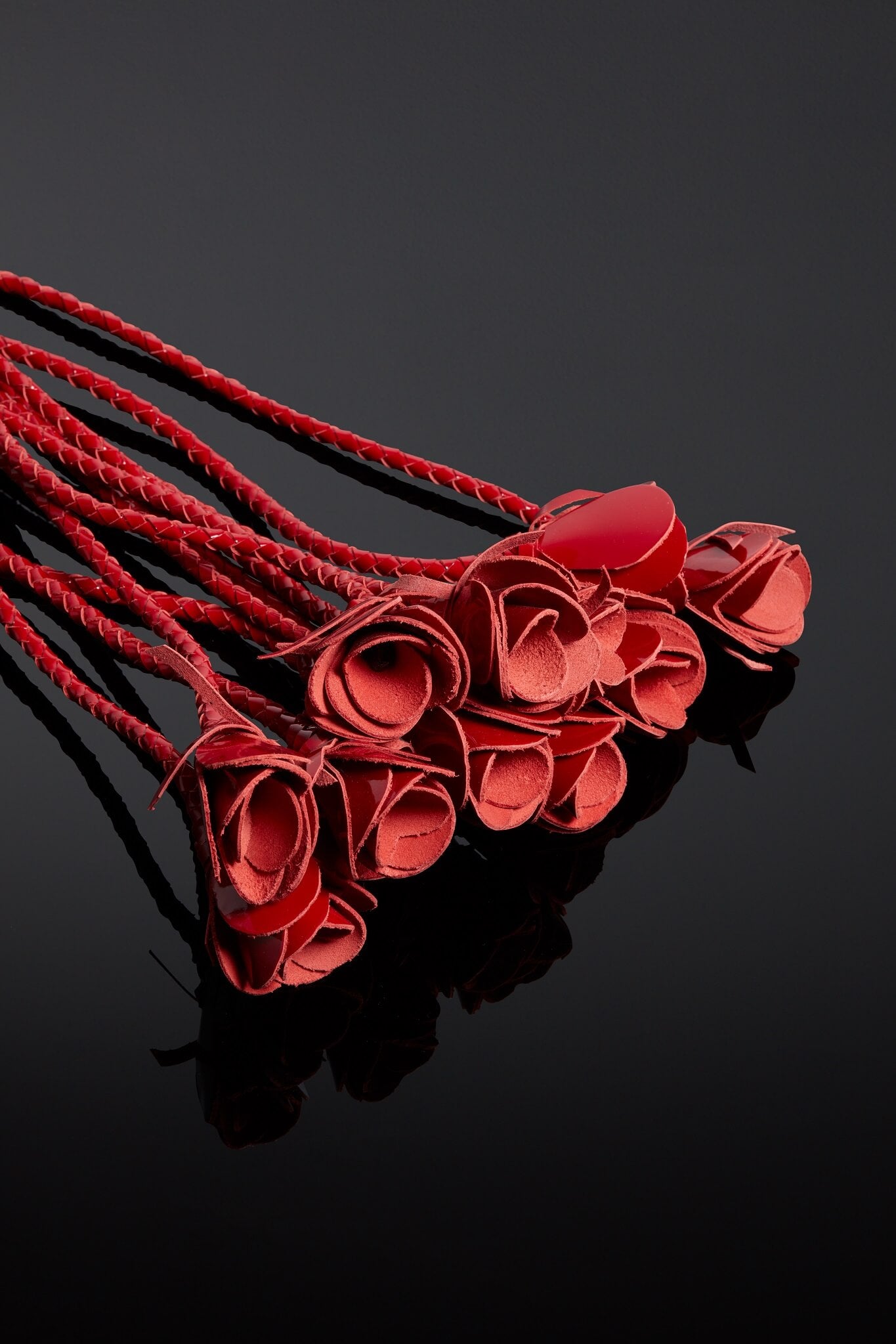 Red Patent Leather Rose Flogger