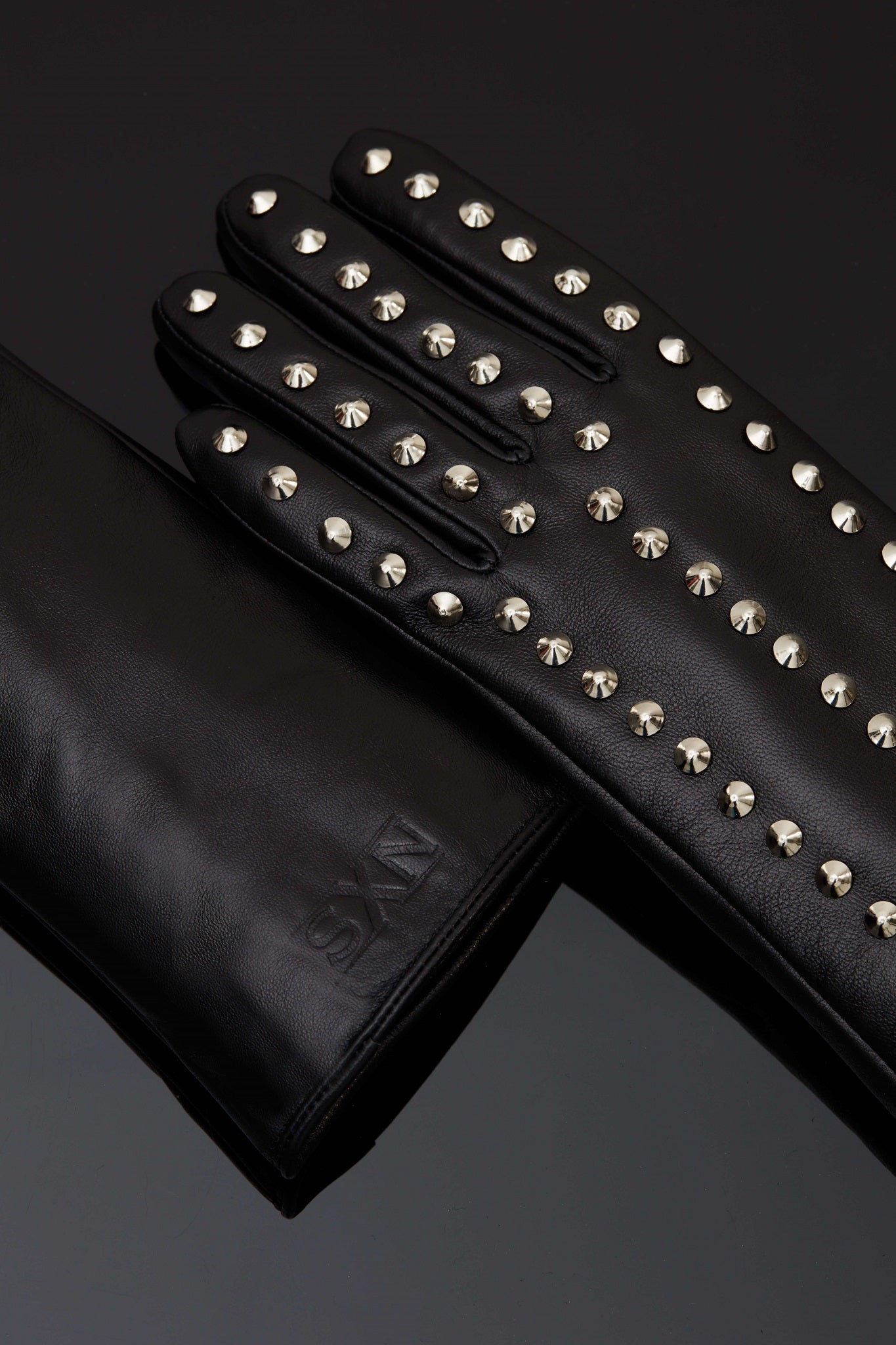 House of SXN SpikeD Leather Luxury Designer Fetish Fashion Glove Close 2