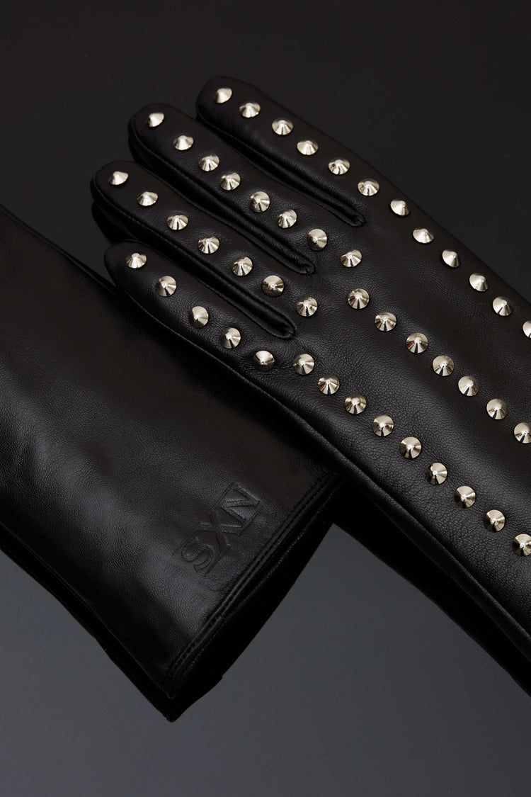 House of SXN SpikeD Leather Luxury Designer Fetish Fashion Glove Close 2