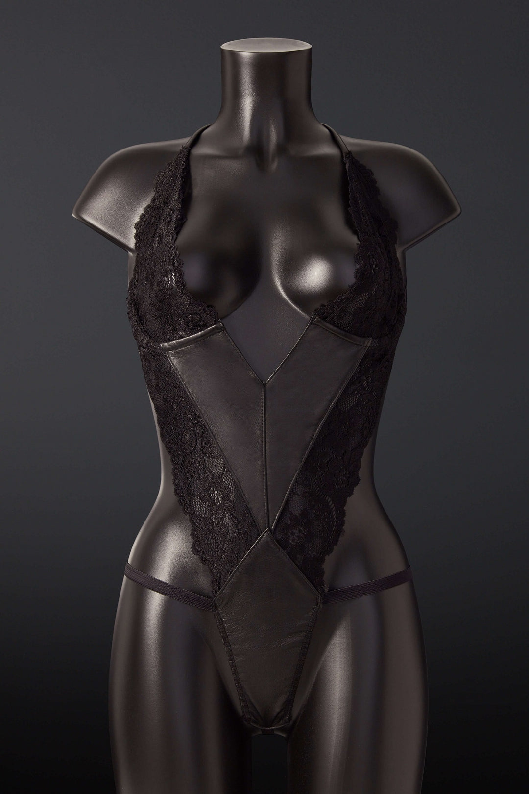 House of SXN VXN Leather and Lace Teddy
