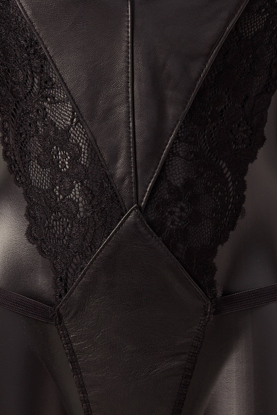 House of SXN VXN Leather and Lace Teddy