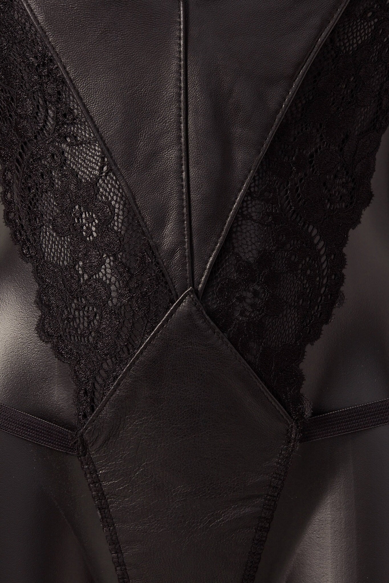 House of SXN VXN Leather and Lace Teddy