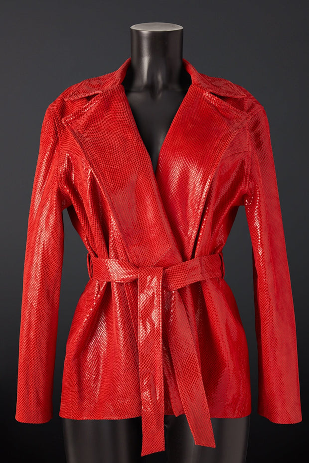 House of SXN Serpens Red Leather Jacket