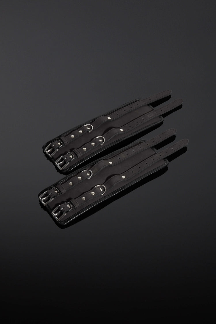House of SXN Servage Nubuck Leather Bondage Cuffs Ankle