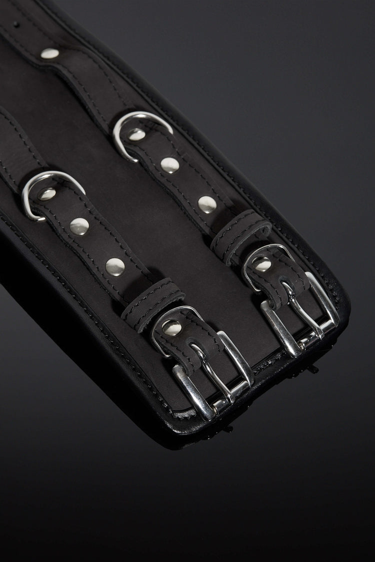 House of SXN Servage Nubuck Leather Bondage Cuffs Ankle