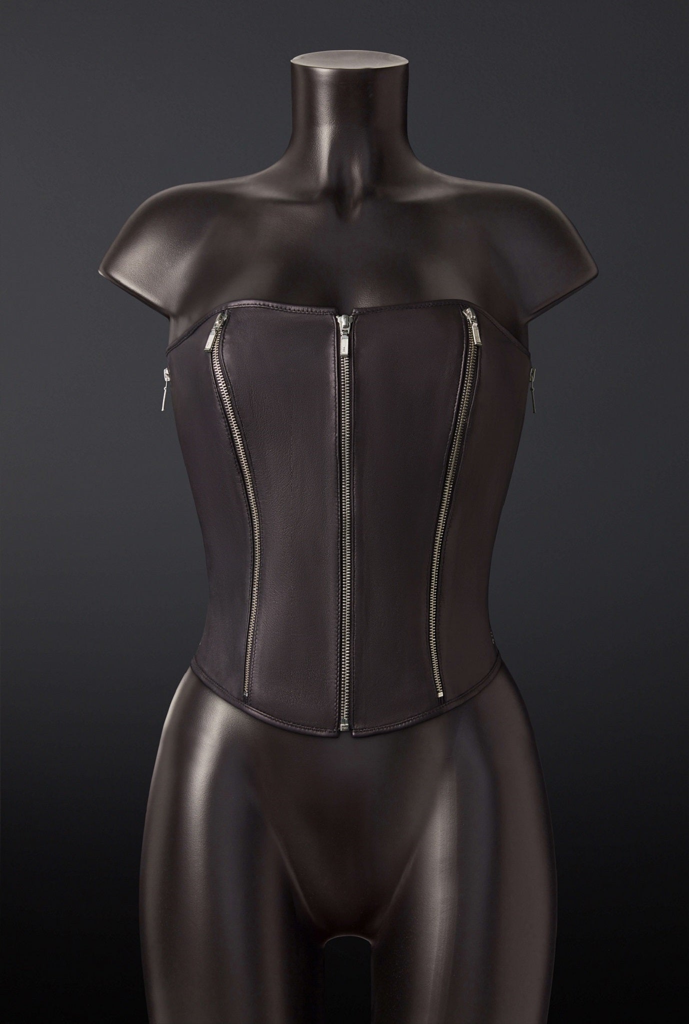 House of SXN Quin 5 Zipper Leather Corset