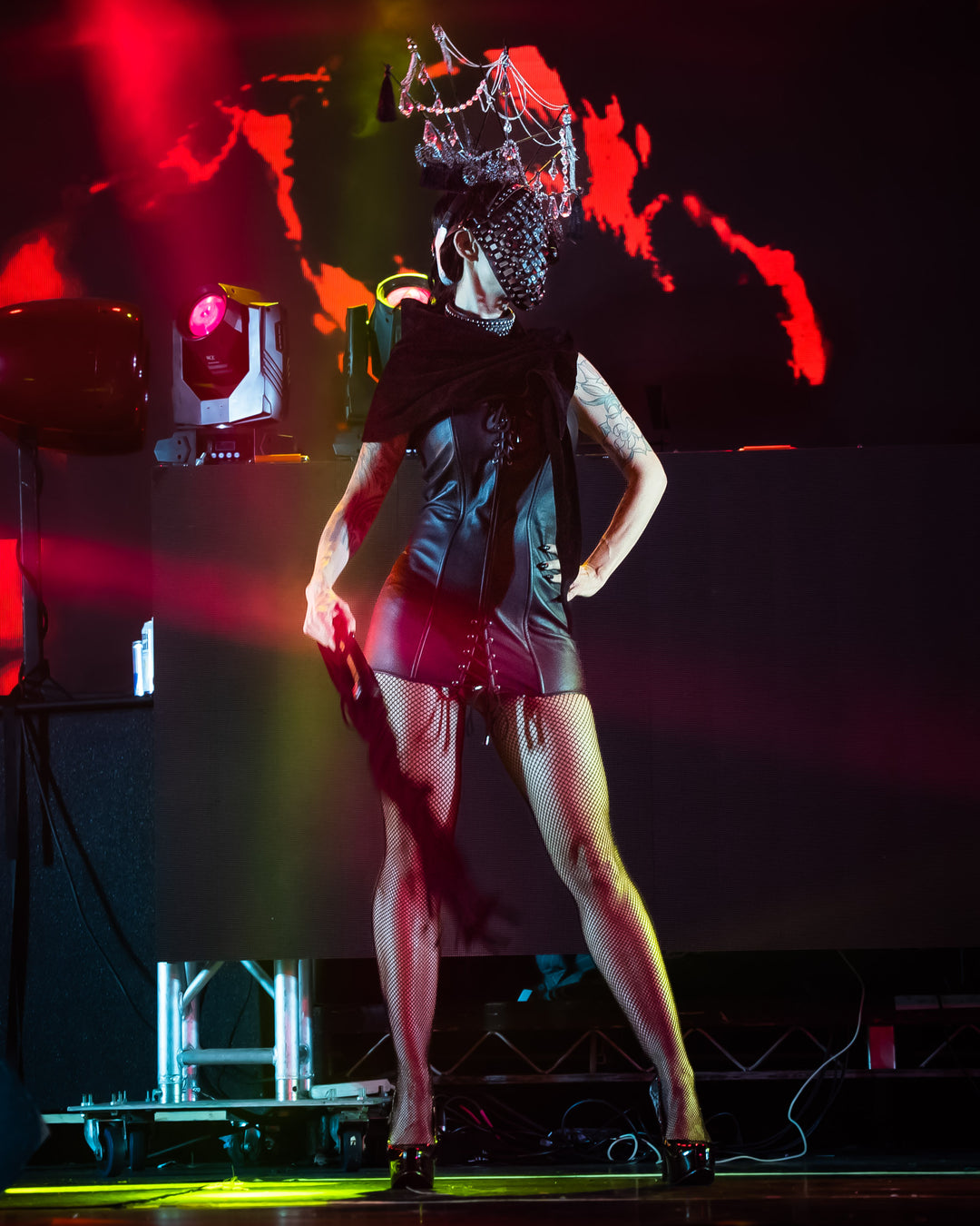 Model wearing the opulenta fashion runway ensemble