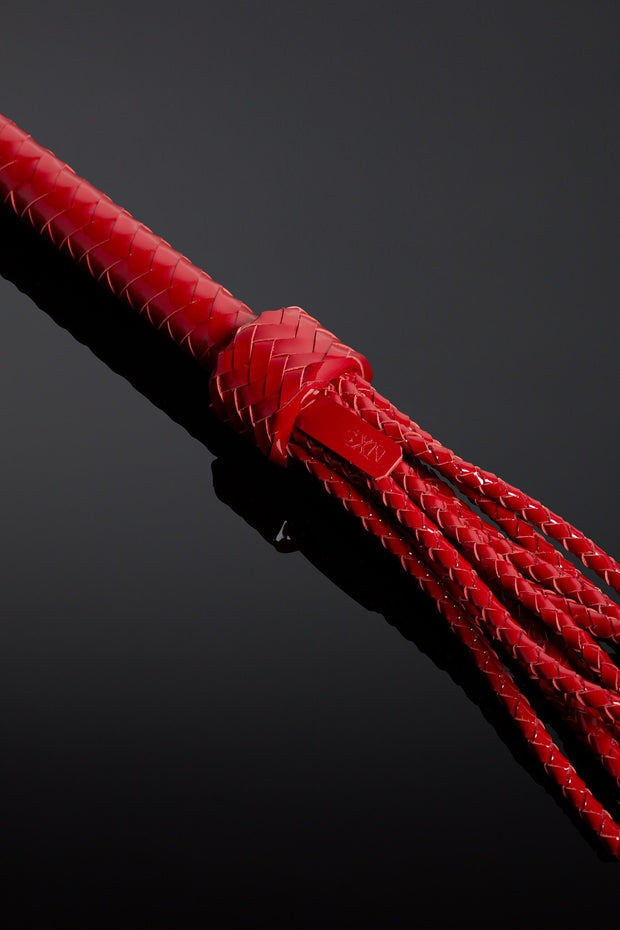 Red Patent Leather Rose Flogger