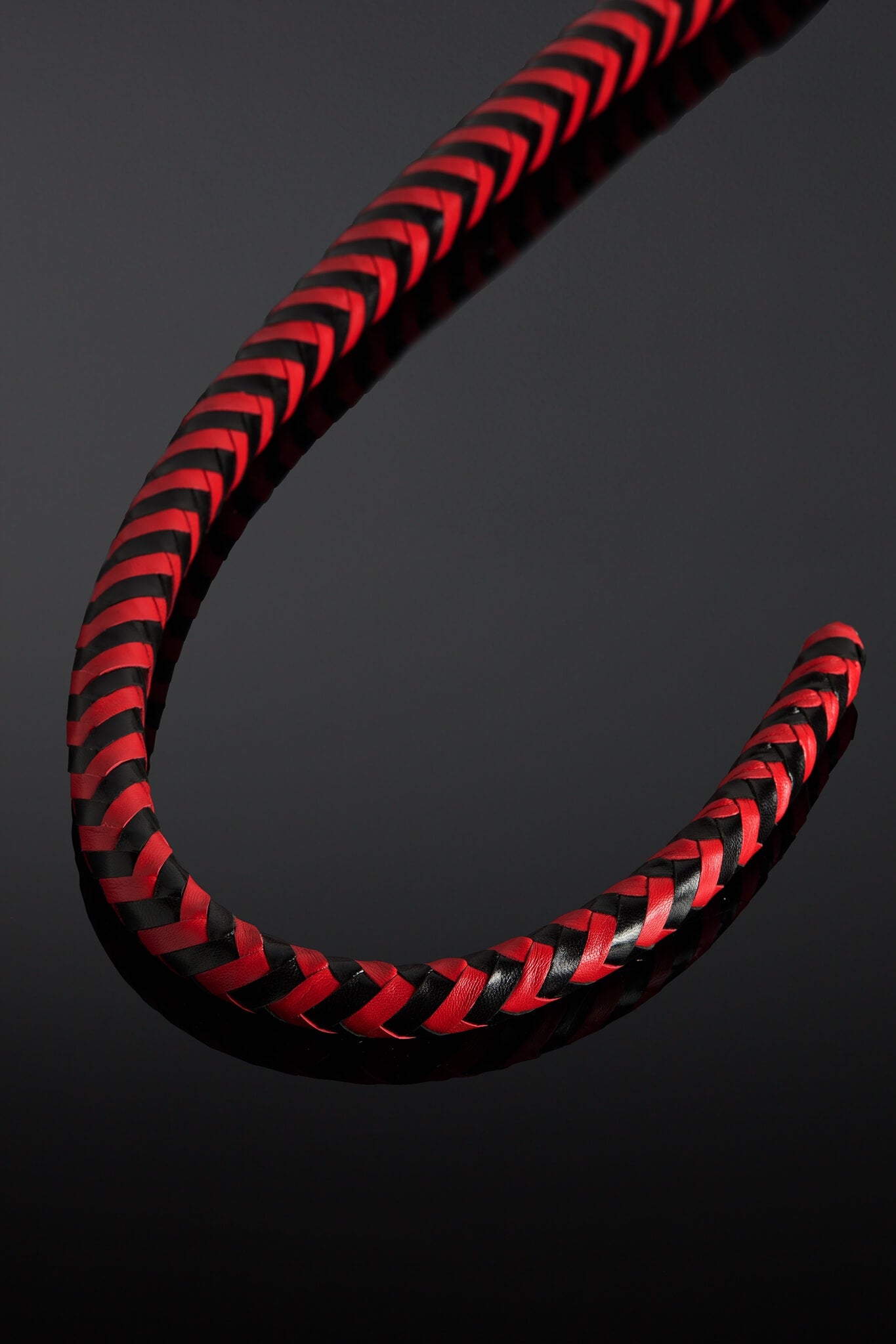 Close up of the leather whip end