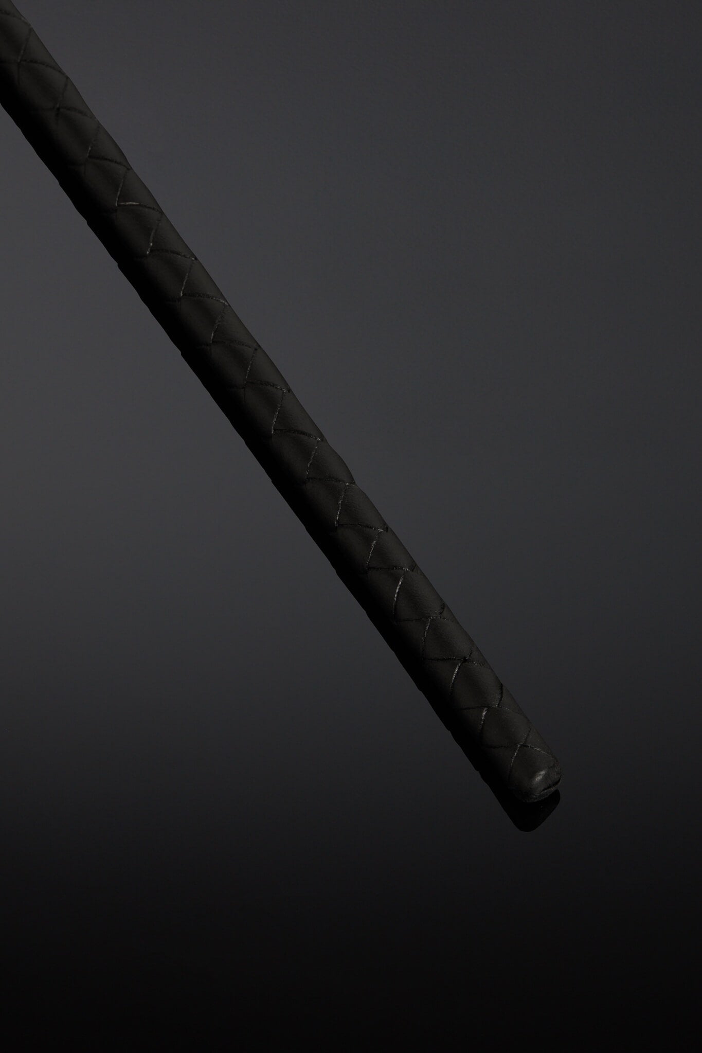 Closeup of leather cane tip