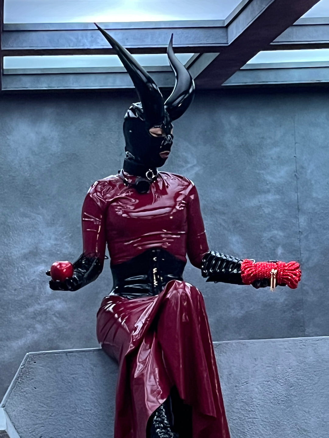 Domina Patent Leather Arm Bracers and Waist Wrap - Studio Worn