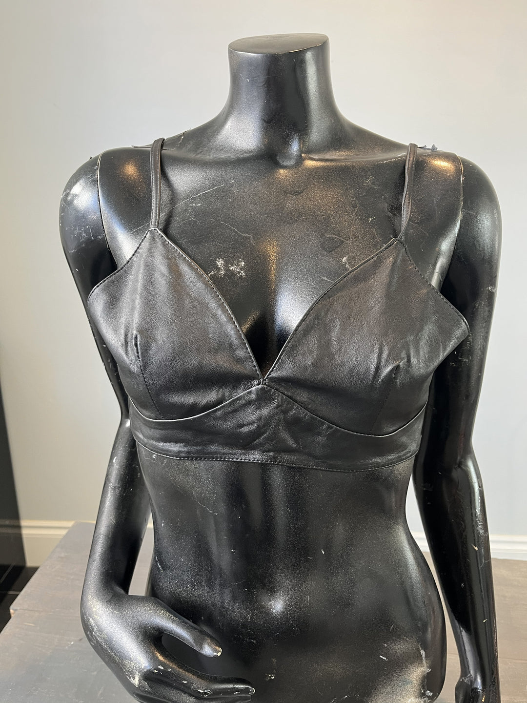Leather Bra Top - Lined - Sample