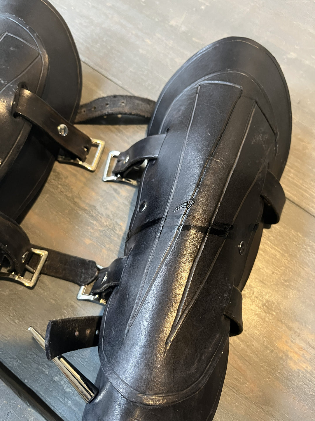 Custom forearm leather bracers - Studio Worn