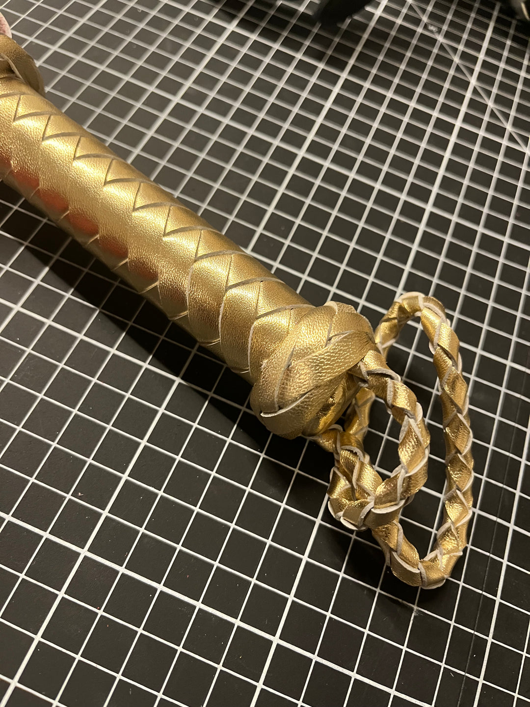 Red Suede and Gold Flogger - Sample Item