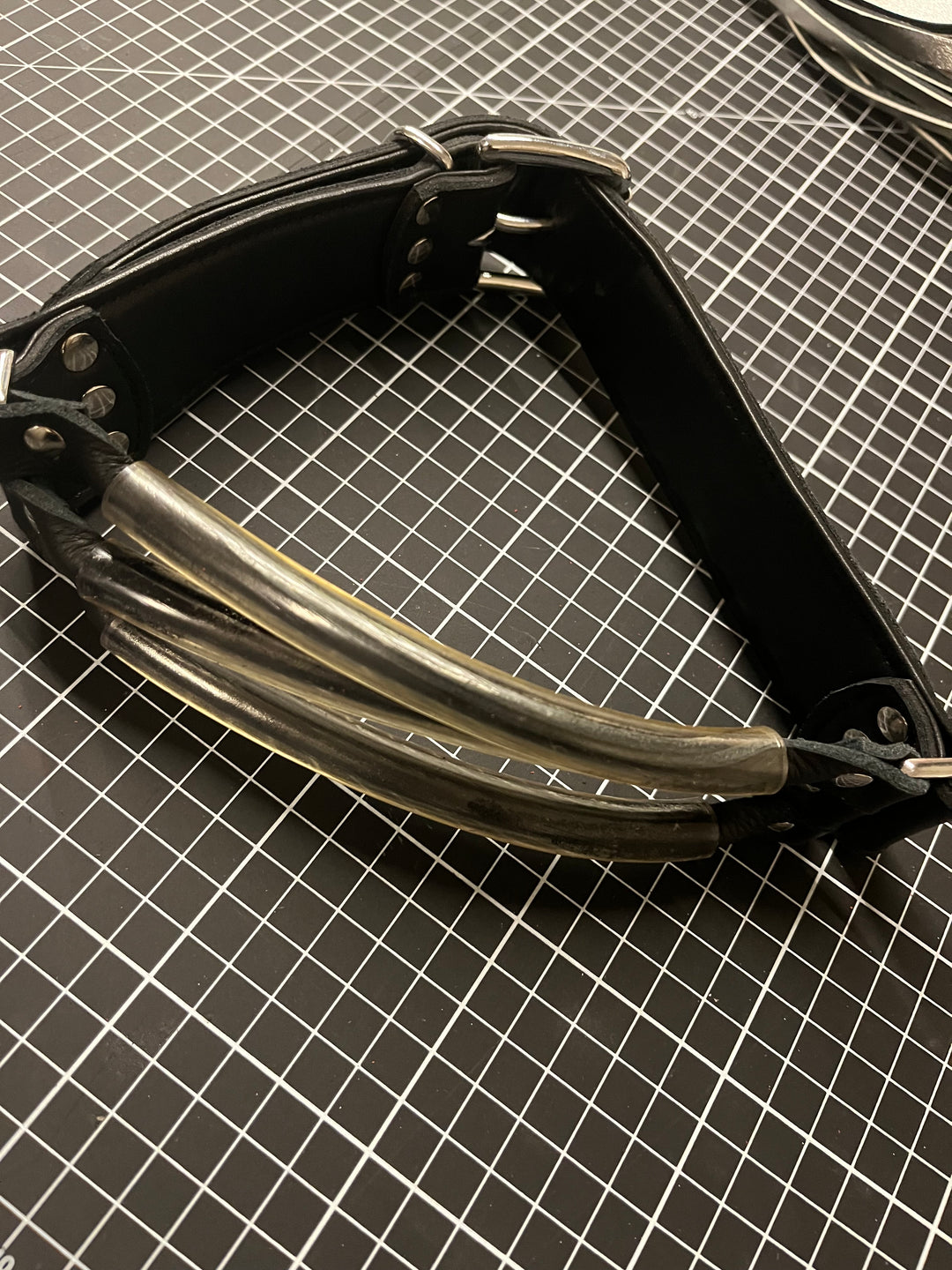 Leather and Silicone Wrapped Gag - Sample