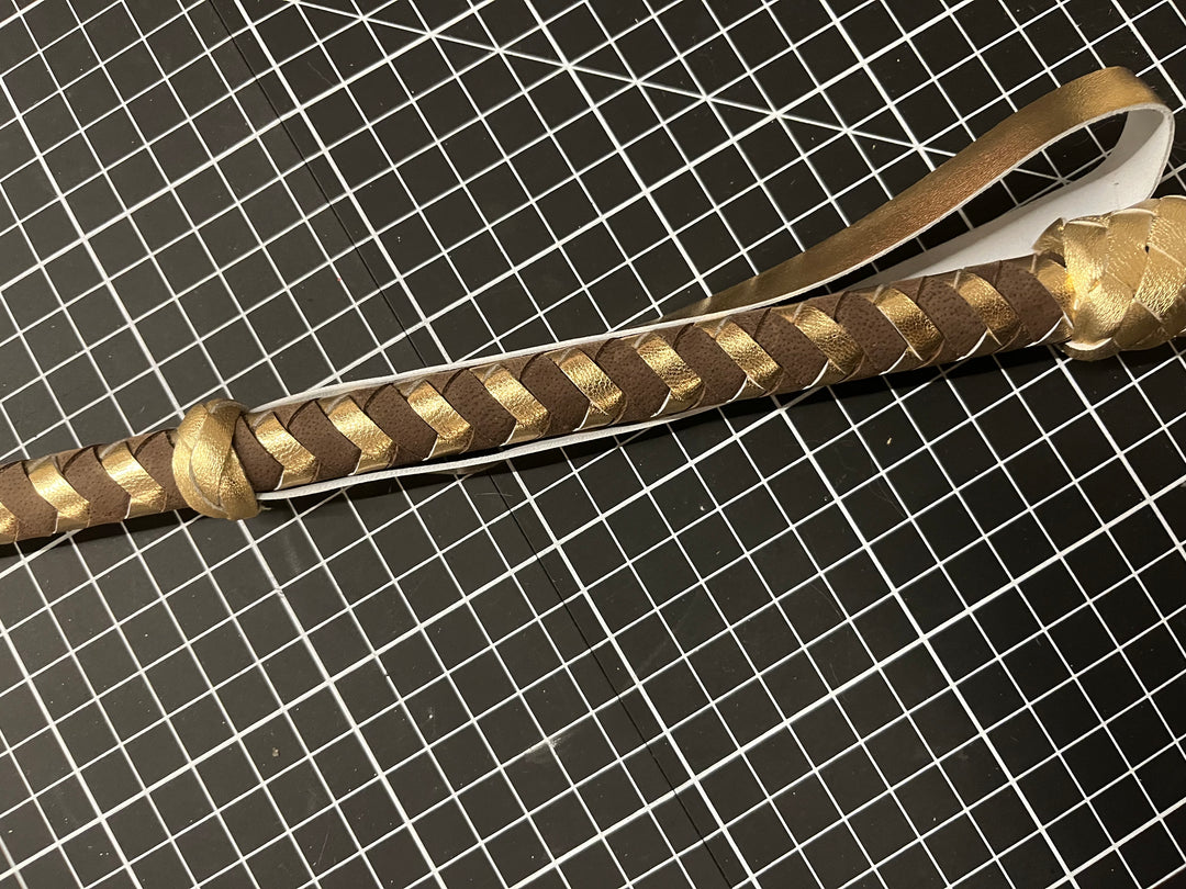 Dusk Brown and Golden Metallic Crop - Sample