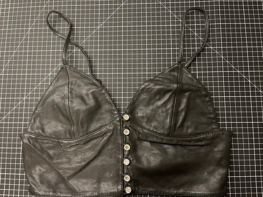 Leather Bra Top - Lined - Size Medium Sample
