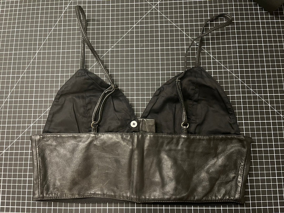 Leather Bra Top - Lined - Size Medium Sample