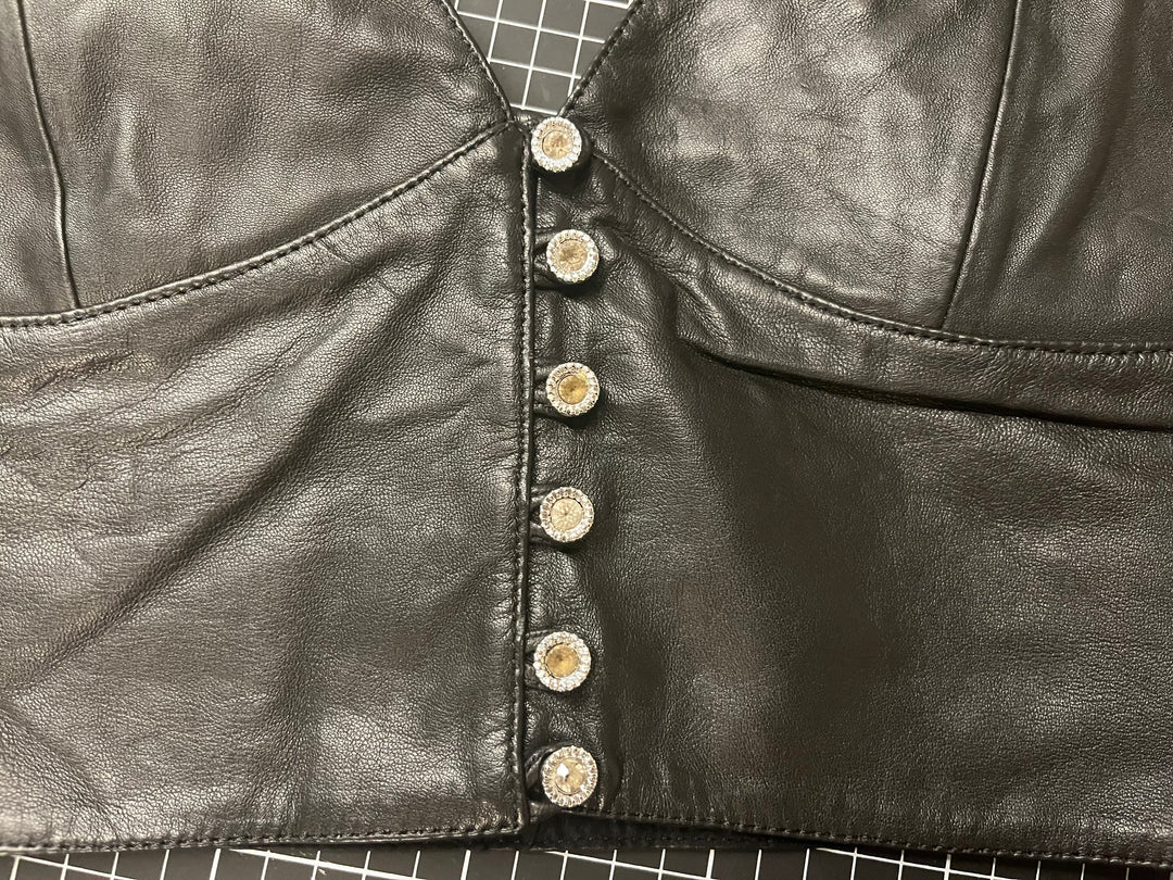Leather Bra Top - Lined - Size Medium Sample