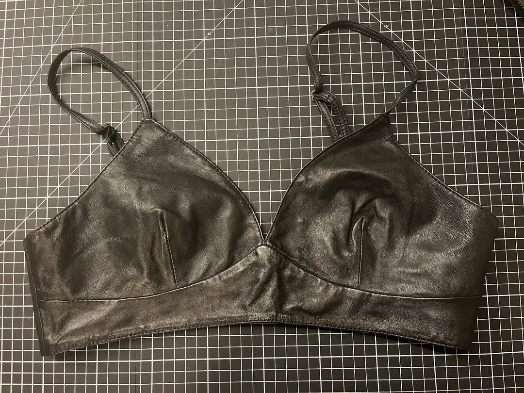 Leather Bra Top - Lined - Size Small/ Medium Sample