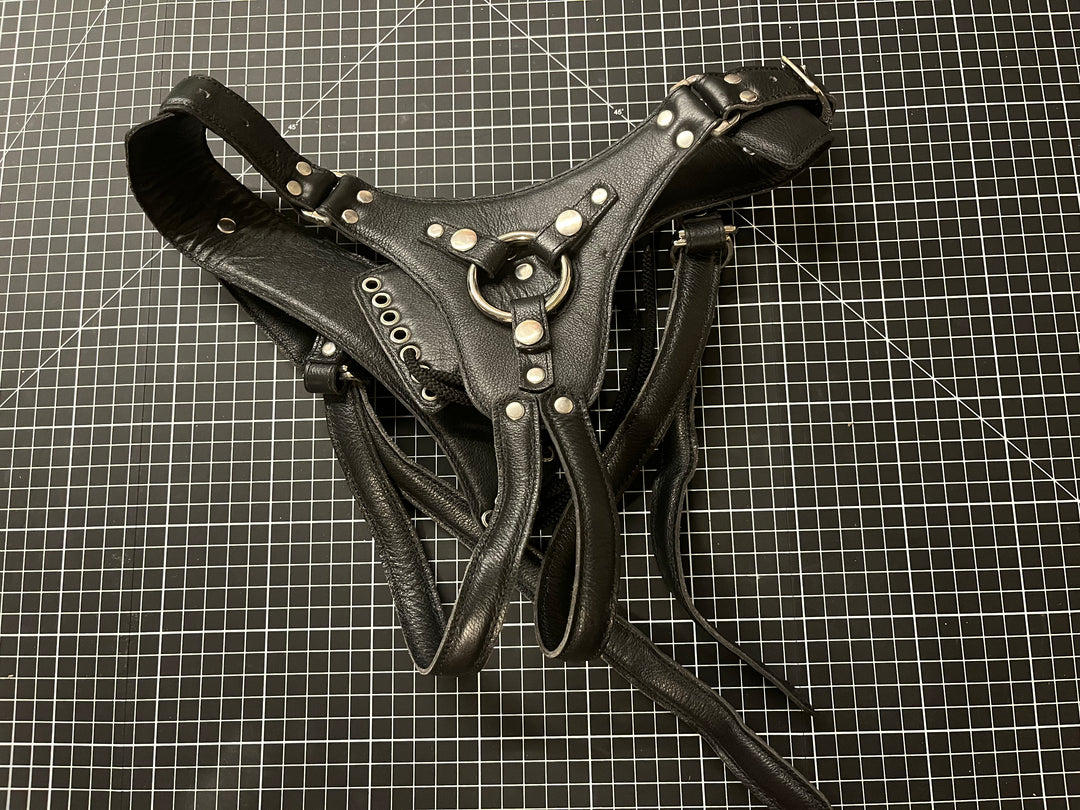 Softee Leather Strap on with corset tie - Sample