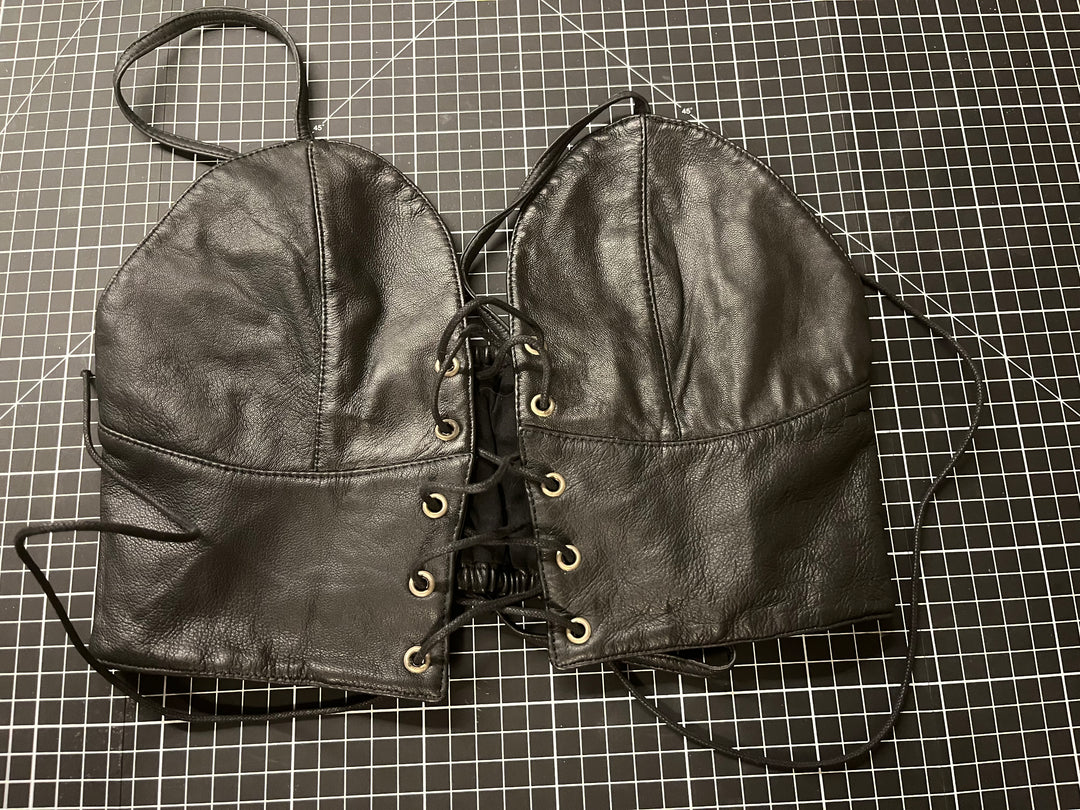 Leather Bra Top - Lined - Sample Size Medium