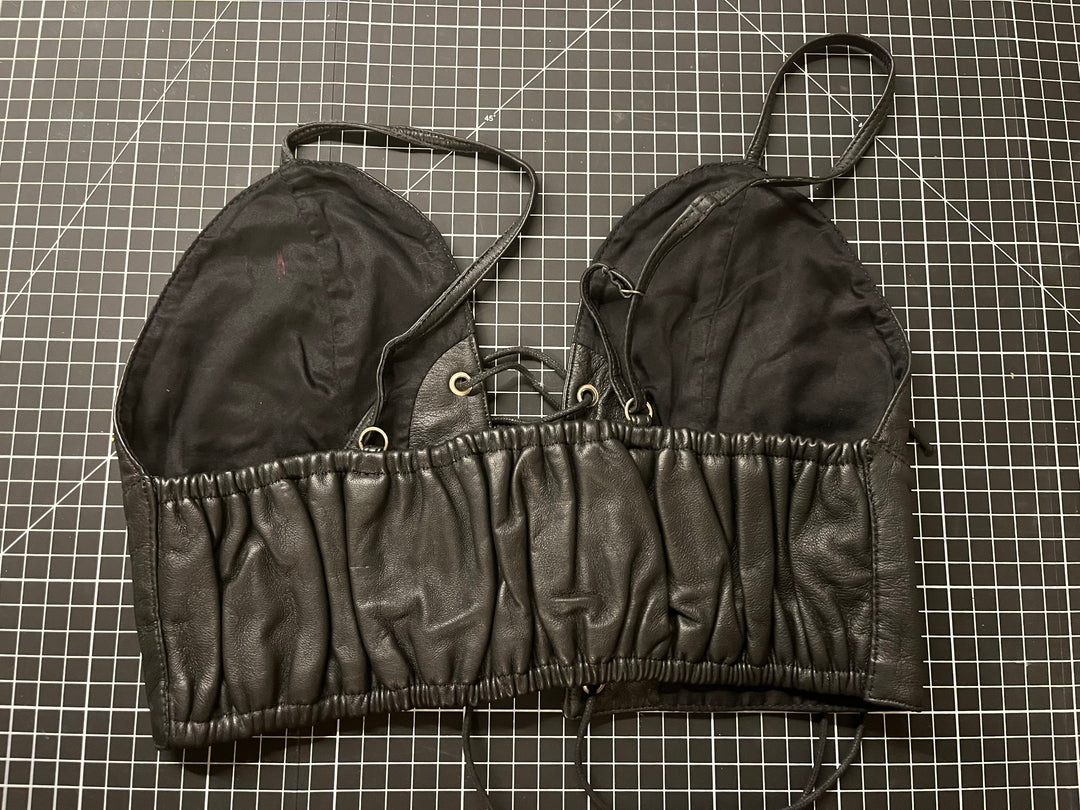 Leather Bra Top - Lined - Sample Size Medium