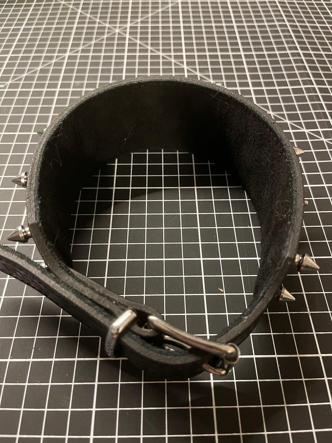 Spike D Leather Collar - Missing Spikes
