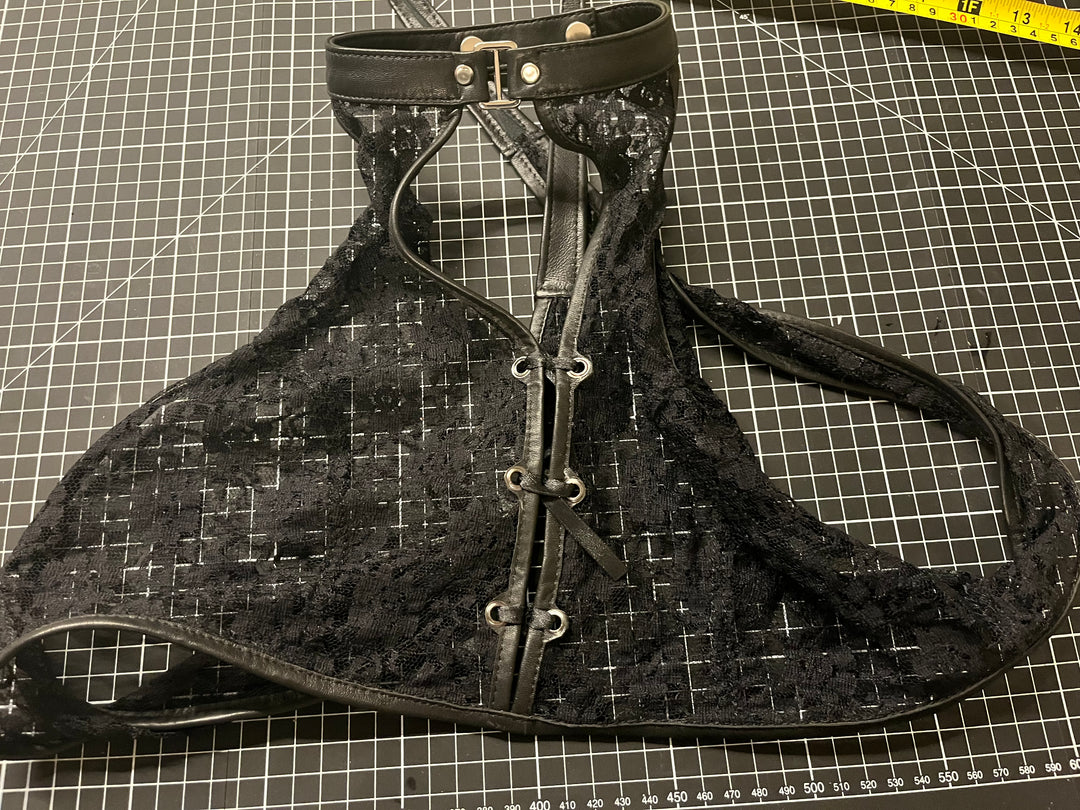 Lace and Leather Top Size Small - Lined - Sample