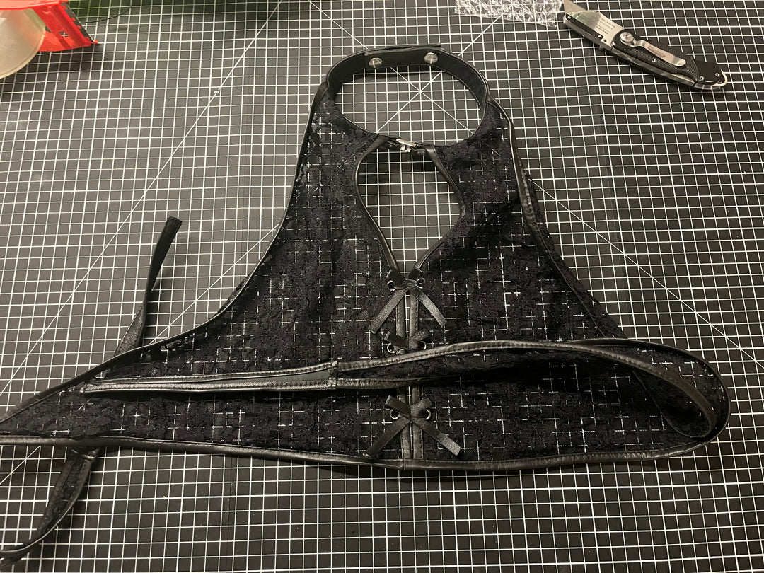 Lace and Leather Top Size Small - Lined - Sample