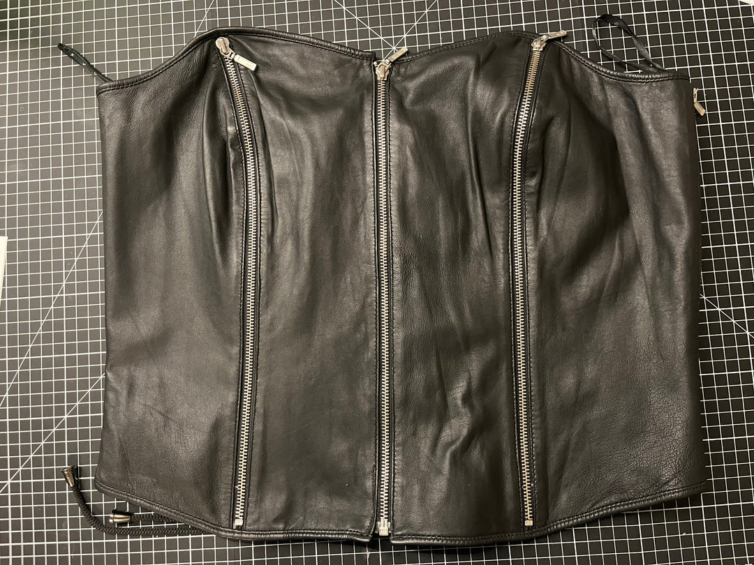 Quinn Black Leather Corset Size Extra - Large