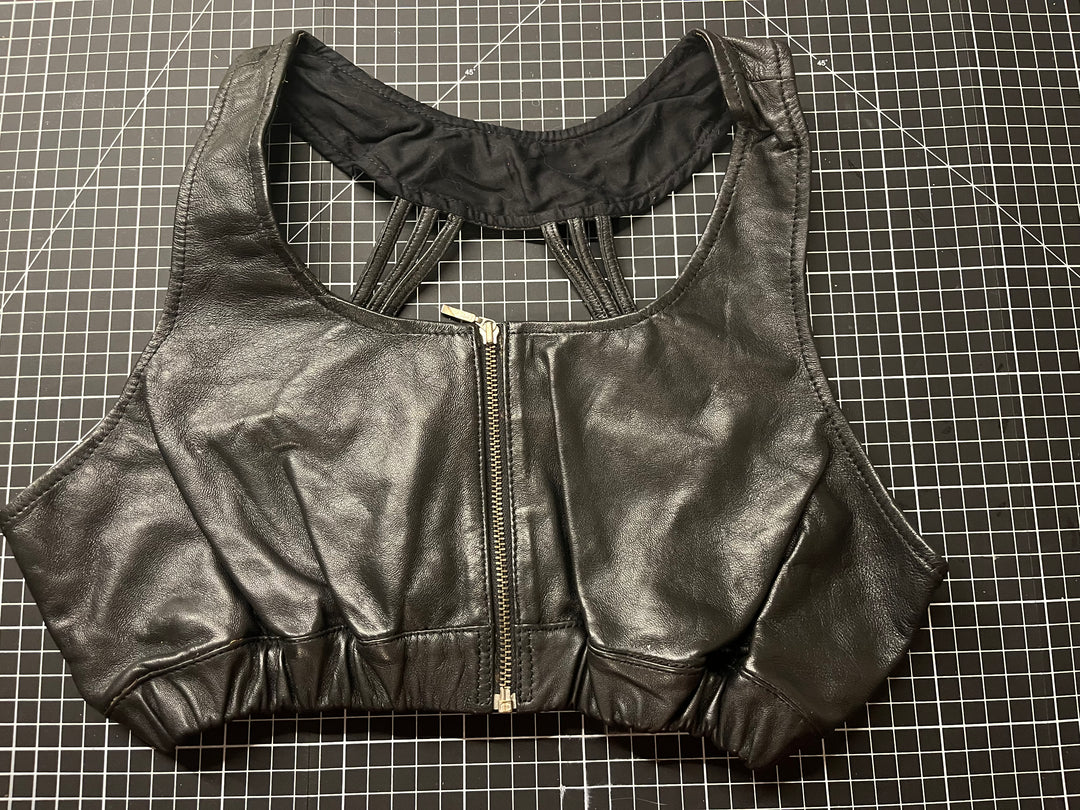 StrappyLeather Top - Lined - Size Medium - Sample