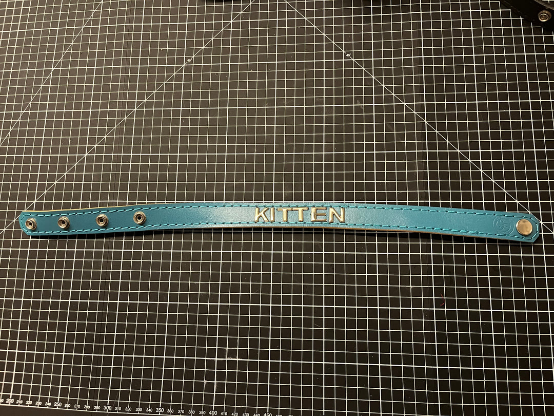 SHWW Turquoise Leather collar - KITTEN