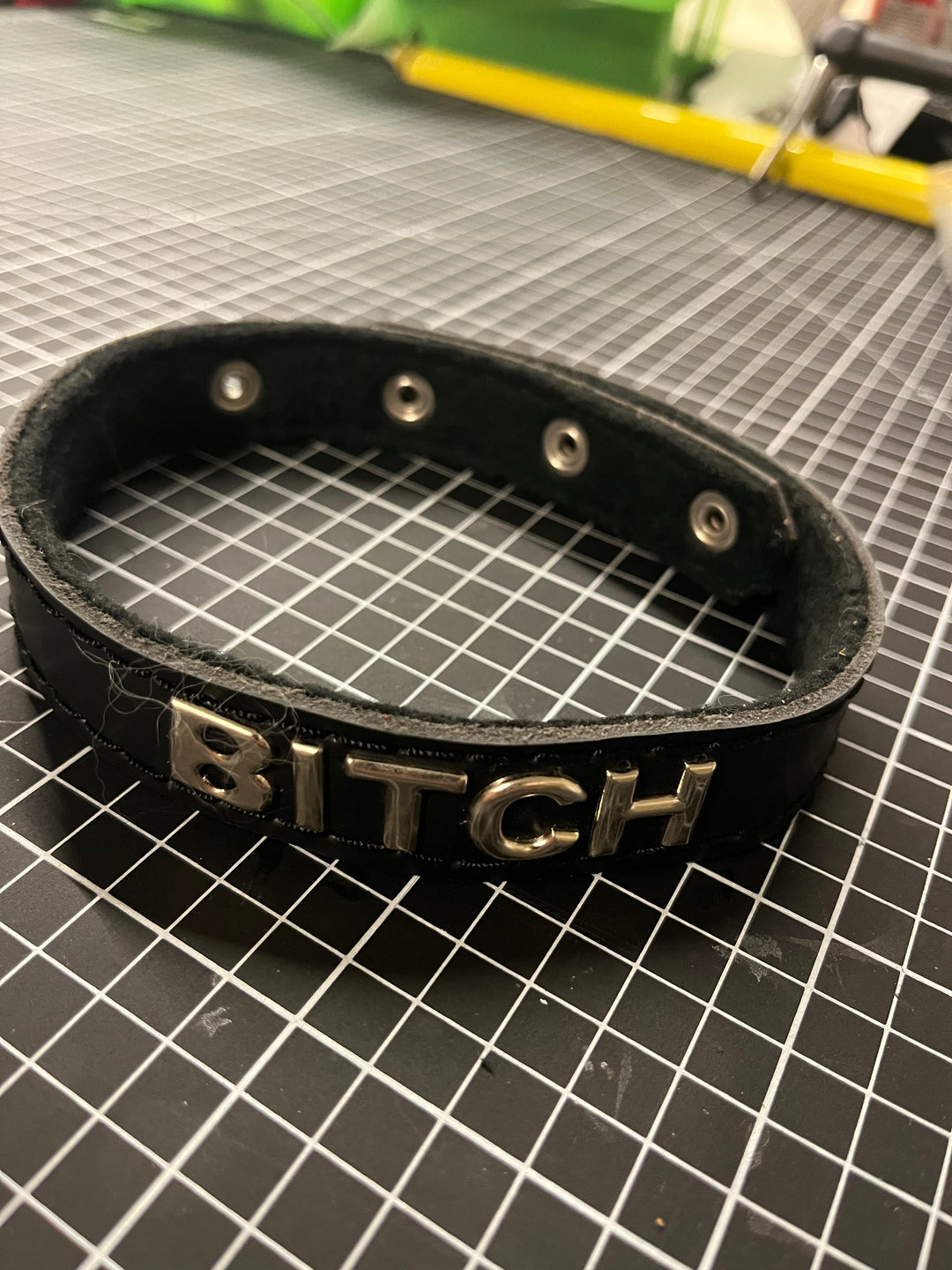 SHWW Black Leather collar - BITCH