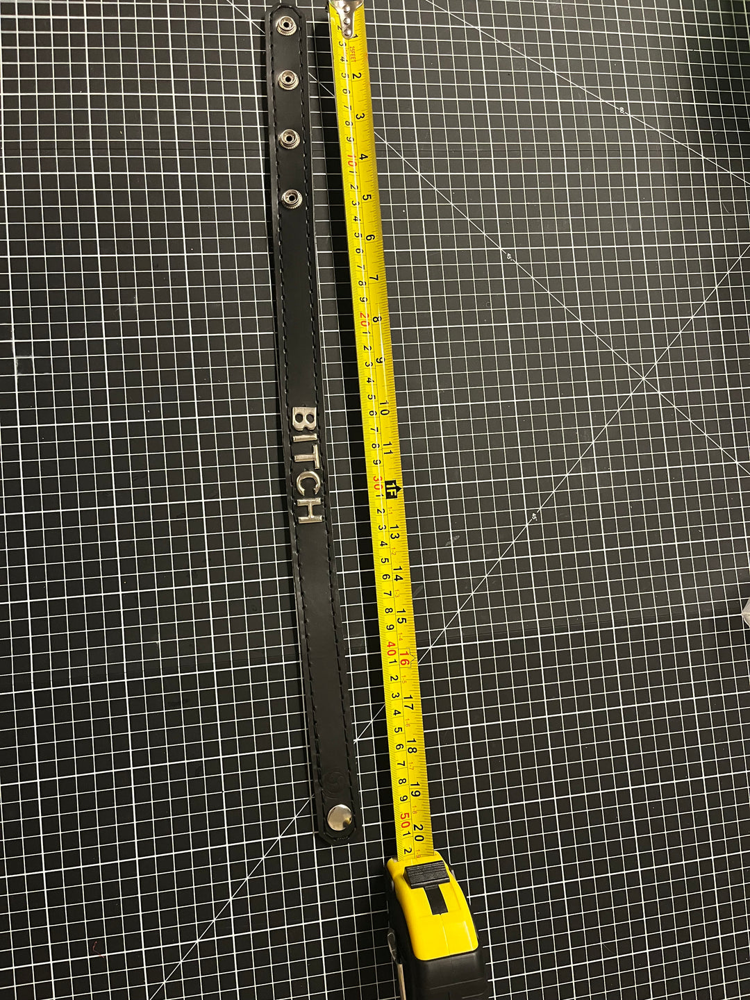 SHWW Black Leather collar - BITCH