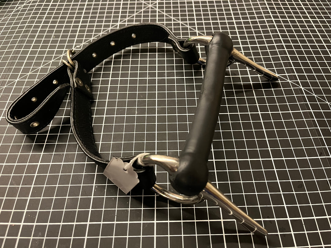 Leather and Silicone Bit Gag with Equestrian Hardware