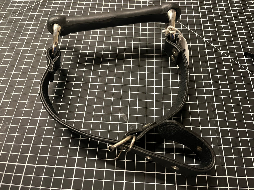 Leather and Silicone Bit Gag with Equestrian Hardware