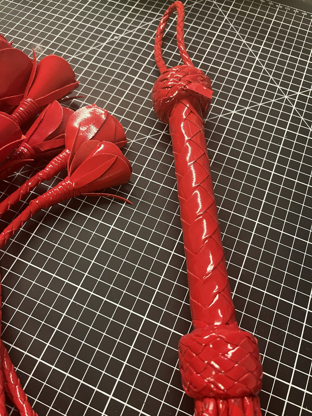 Faux Leather Rose Flogger RED - Sample