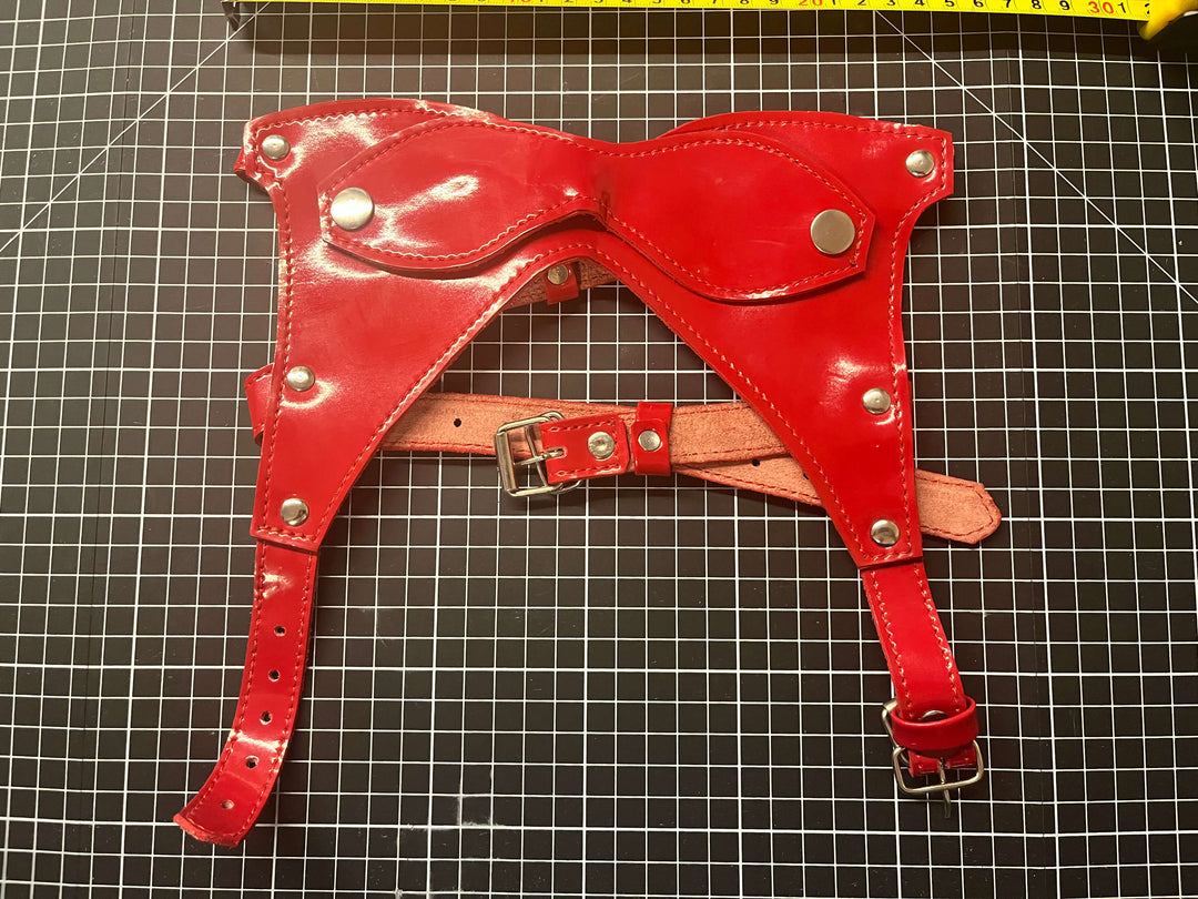 Red Patent Leather Mask/ Blindfold - Adjustable