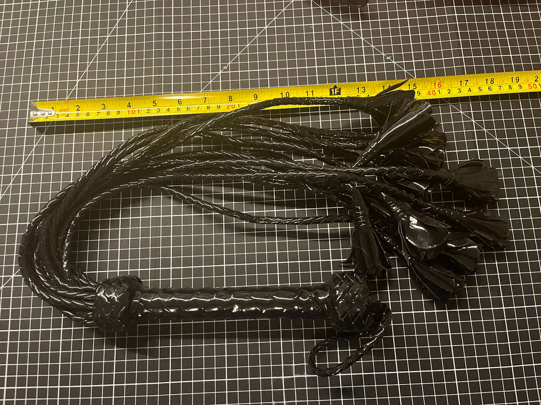 Faux Leather Rose Flogger BLACK - Sample