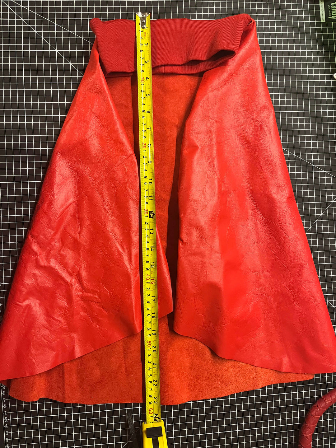 Red Leather Nun's Habit Headpiece - Sample