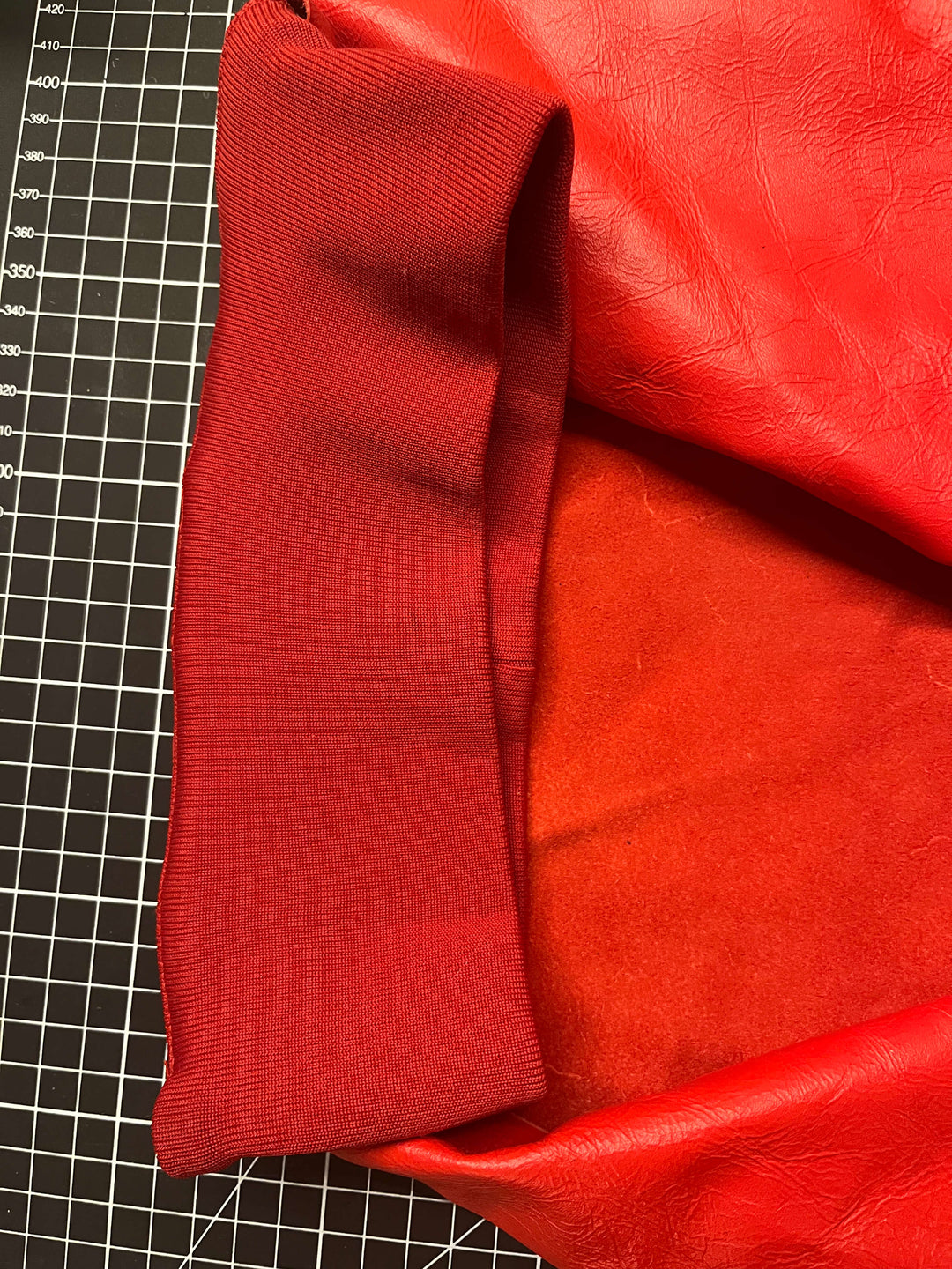 Red Leather Nun's Habit Headpiece - Sample