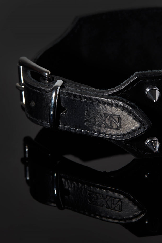 House of SXN SpikeD Luxury Slave Collar with Spikes for BDSM Close Up 2
