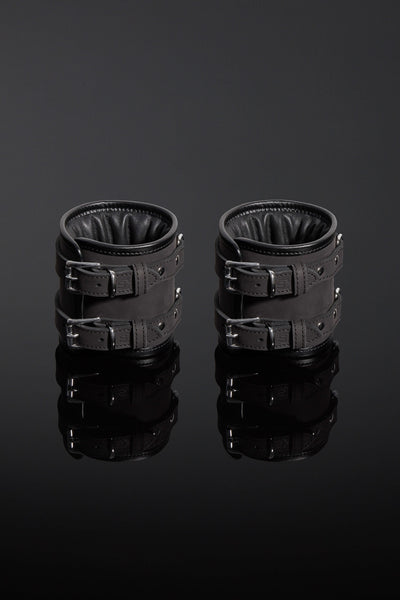 House of SXN Servage Nubuck Leather Bondage Cuffs Ankle